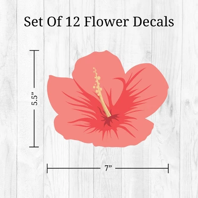Tropical Flowers (Hibiscus) Wall Decor - Decalcomania 5 Tropical Flowers (Hibiscus) Wall Decor - Decalcomania - Image 3