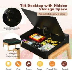 Costway Kids Table & Chair Set Wooden Activity Art Study Desk W/Storage Space 18 Costway Kids Table & Chair Set Wooden Activity Art Study Desk W/Storage Space -Child Home Decoration Store GUEST c6603581 62dd 4604 a059 589692b2cb49