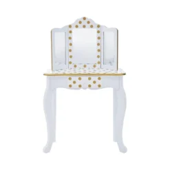 Fashion Polka Dot Gisele Play Vanity Set With Led Mirror White/Gold - Teamson Kids -Child Home Decoration Store GUEST c71bfc0f 9c5e 492f b5f6 757f271dc383
