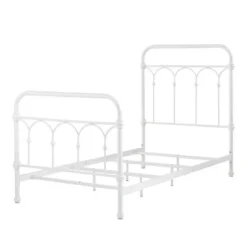 Twin Caledonia Metal Bed Antique White - Inspire Q -Child Home Decoration Store GUEST c757a6c0 9ca8 4a18 ba88 c8b95bee6191