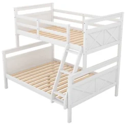 Twin Over Full Bunk Bed With Ladder And Safety Guardrail-ModernLuxe -Child Home Decoration Store GUEST c7bdde01 2749 474a 99df a7dc5cf5c593