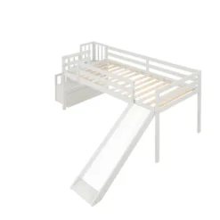 Twin Size Loft Bed With Staircase, Safety Guardrails And Slide-ModernLuxe -Child Home Decoration Store GUEST c90e9341 5a4a 4e8e af1d d841b247a450