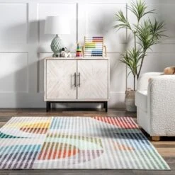 NuLOOM Erikka Abstract Striped Kids Machine Washable Area Rug -Child Home Decoration Store GUEST c9d6397b 72ef 4317 a4e9 b7298654c52d