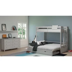 Twin To King Augusta Extending Day Bed With Bunk Bed And Storage Drawers Dove Gray - Alaterre Furniture -Child Home Decoration Store GUEST cbd596b1 e1ae 42c9 9cd8 0e77f52cb120
