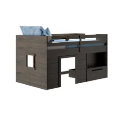 Max & Lily Loft Bed Twin Size Solid Wood Platform Bed Frame For Kids With Storage Drawer -Child Home Decoration Store GUEST cd54a0c4 774c 4e5c a981 7763121a2ceb