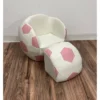 Upholstered Soccer Ball Chair With Pull Out Ottoman Pink/White - Gift Mark -Child Home Decoration Store GUEST ce2d3545 2ea5 4f6b b78d b5c42a828999