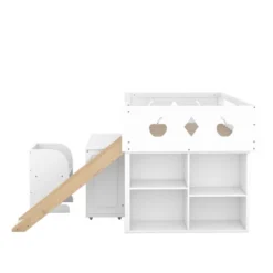 Wood Loft Bed With Slide, Cabinets, Blackboard, Desk And Chair-ModernLuxe 19 Wood Loft Bed With Slide, Cabinets, Blackboard, Desk And Chair-ModernLuxe -Child Home Decoration Store GUEST cf4d3ee4 f02a 4727 981c 173a9e9b9119