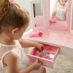 Fashion Twinkle Star Gisele Play Vanity Set Pink/White - Teamson Kids -Child Home Decoration Store GUEST d05fb028 4d36 41a3 85bd 8863c5862ecc