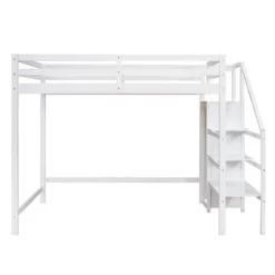 Full Size Loft Bed With Built-in Storage Wardrobe And Stairs-ModernLuxe 17 Full Size Loft Bed With Built-in Storage Wardrobe And Stairs-ModernLuxe -Child Home Decoration Store GUEST d136be1e 9cd4 43d3 af7e 1387903a41fd