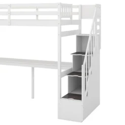 Twin Size Loft Bed With Storage Staircase And Built-in Desk-ModernLuxe -Child Home Decoration Store GUEST d284e7b1 7c97 4c80 bd0e bbfc2de14f59