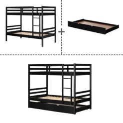 Fakto Bunk Beds With Trundle Matte Black - South Shore -Child Home Decoration Store GUEST d28ffce3 763e 4f90 af9f dad293e34f4e