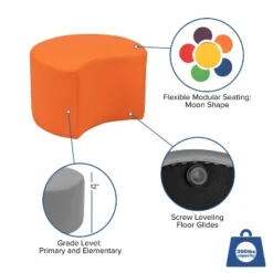 Flash Furniture Soft Seating Flexible Moon For Classrooms And Daycares - 12" Seat Height -Child Home Decoration Store GUEST d371b797 23ad 438b 923e 0f5b37259acb