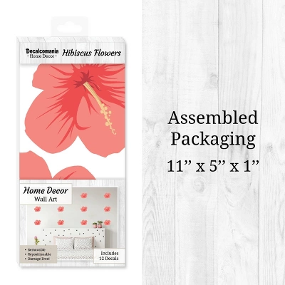 Tropical Flowers (Hibiscus) Wall Decor - Decalcomania 3 Tropical Flowers (Hibiscus) Wall Decor - Decalcomania