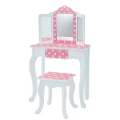 Polka Dot Fashion Prints Vanity Table & Stool Set Pink - Teamson Kids 13 Polka Dot Fashion Prints Vanity Table & Stool Set Pink - Teamson Kids -Child Home Decoration Store GUEST d8246866 9307 4f17 bcb6 9751a78f2b41