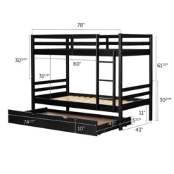 Fakto Bunk Beds With Trundle Matte Black - South Shore -Child Home Decoration Store GUEST d8dfd05c 0d93 43be a7fc 8c6b9cd46eb0