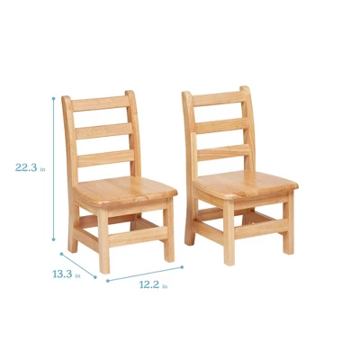 ECR4Kids Three Rung Ladderback Chair, Classroom Seating, Natural, 2-Pack 3 ECR4Kids Three Rung Ladderback Chair, Classroom Seating, Natural, 2-Pack
