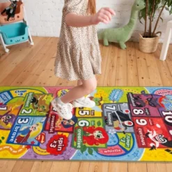 KC CUBS | DC Super Hero Girls Kids Hopscotch Number Counting Educational Learning & Game Play Nursery Bedroom Classroom Rug Carpet, 2' 7" X 6' 0" -Child Home Decoration Store GUEST db87196b d718 45d3 974d 9cb5c106a8b5