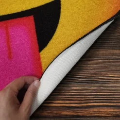 Deerlux Emoji Style Round Funny Smiley Face Kids Area Rug, Tongue Out With Closed Eyes Emoji Rug, 36'' X 36'' 10 Deerlux Emoji Style Round Funny Smiley Face Kids Area Rug, Tongue Out With Closed Eyes Emoji Rug, 36'' X 36'' -Child Home Decoration Store GUEST db896a3c 225f 4ba4 b906 bc3964cfc091