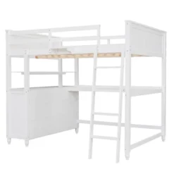 Full Size Wooden Loft Bed With Drawers, Shelves And Desk - ModernLuxe -Child Home Decoration Store GUEST ddbd3170 b0f7 49e4 88df 224a24816127