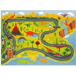 KC CUBS Boy & Girl Kids Dinosaur Dino Car Vehicle Traffic Road Educational Learning & Game Play Nursery Bedroom Classroom Rug Carpet -Child Home Decoration Store GUEST de0891e7 4981 4999 bbb8 e7aa8816c3c3