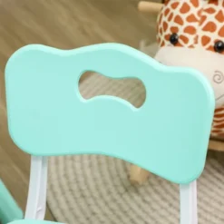Qaba Kids Table And Chair Set With 4 Chairs, Adjustable Height, Easy To Clean Table Surface, For 1.5 - 5 Years Old -Child Home Decoration Store GUEST ded68748 7e4a 47b8 814d f49b9b49aed8