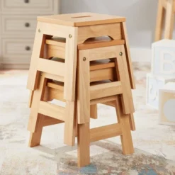 Melissa & Doug Wooden Stools - Set Of 4 - Natural -Child Home Decoration Store GUEST def6d236 1733 4700 a917 88837a8c5308