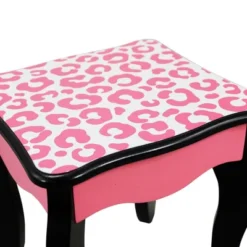 Fashion Leopard Prints Gisele Play Wooden Vanity Set Pink / Black - Teamson Kids -Child Home Decoration Store GUEST dfa43ade 0f84 44ad bba6 3fabb6c32e9f