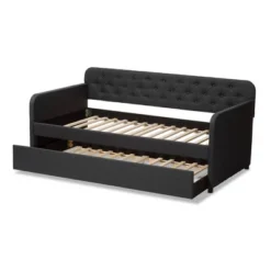 Twin Camelia Fabric Upholstered Button Tufted Sofa Daybed Gray - Baxton Studio -Child Home Decoration Store GUEST e07b6128 19dc 4b03 9e44 a3b725cecf05