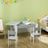 Qaba Large Kids Table And Chairs Set With Storage, Toddler Activity Table, Gray 1 Qaba Large Kids Table And Chairs Set With Storage, Toddler Activity Table, Gray -Child Home Decoration Store GUEST e30c35a8 7b23 456c a255 0c10e181fc65