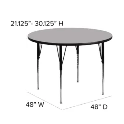 Emma And Oliver 48" Round Laminate Adjustable Activity Table -Child Home Decoration Store GUEST e45228bd 954b 4fd4 81e2 19cb8dd11db7