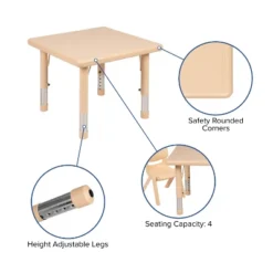 Emma And Oliver 24" Square Plastic Height Adjustable Activity Table Set With 2 Chairs 17 Emma And Oliver 24" Square Plastic Height Adjustable Activity Table Set With 2 Chairs -Child Home Decoration Store GUEST e617f658 a911 4995 b5a8 b9c3f8071dd6