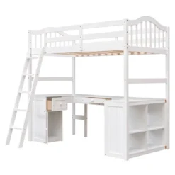 Twin Size Wooden Loft Bed With Drawers, Cabinet, Shelves And Desk-ModernLuxe -Child Home Decoration Store GUEST e671a7f9 1d12 4868 9f67 76f674e7e9a0