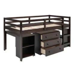 Low Twin Loft Bed With Cabinet And Rolling Portable Desk - ModernLuxe -Child Home Decoration Store GUEST e68982ed 109a 4095 b1d1 84d614d440f3