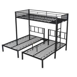 Twin Over Twin Metal Triple Bunk Bed With Ladder-ModernLuxe -Child Home Decoration Store GUEST e950b4b8 1578 4a32 80fd 9c1dcef22ba5