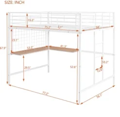 Full Size Metal Loft Bed With Desk And Grid - ModernLuxe 12 Full Size Metal Loft Bed With Desk And Grid - ModernLuxe -Child Home Decoration Store GUEST e9f6b97c bc69 4d3c be82 95653ebaef0a
