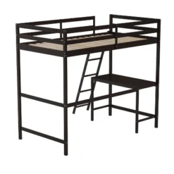 Emma And Oliver Twin Wood Loft Bed Frame With Protective Guardrails And Integrated Desk And Ladder For Use With Any 6-8" Thick Mattress 19 Emma And Oliver Twin Wood Loft Bed Frame With Protective Guardrails And Integrated Desk And Ladder For Use With Any 6-8" Thick Mattress -Child Home Decoration Store GUEST eae645a1 e96e 49e9 aac6 cdd0e94d1447