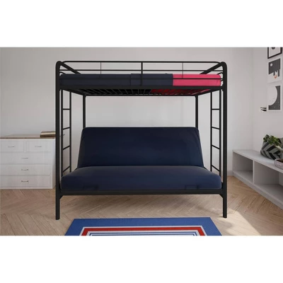 Twin Over Futon Leonora Metal Bunk Bed - Room & Joy 3 Twin Over Futon Leonora Metal Bunk Bed - Room & Joy