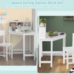 Costway Kids Corner Desk & Chair Set Wooden Study Writing Workstation With Storage & Hutch 13 Costway Kids Corner Desk & Chair Set Wooden Study Writing Workstation With Storage & Hutch -Child Home Decoration Store GUEST ed43f469 c685 4170 b3dd 8be7c84fb60b