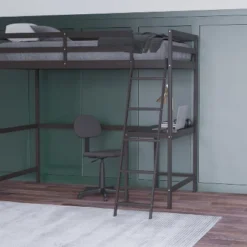 Emma And Oliver Twin Wood Loft Bed Frame With Protective Guardrails And Integrated Desk And Ladder For Use With Any 6-8" Thick Mattress 15 Emma And Oliver Twin Wood Loft Bed Frame With Protective Guardrails And Integrated Desk And Ladder For Use With Any 6-8" Thick Mattress -Child Home Decoration Store GUEST edfbe909 9f69 4141 9ef2 c8b21c4eb244