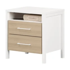 Munich 2 Drawer Nightstand - White/Soft Elm - South Shore -Child Home Decoration Store GUEST ee832656 4a0f 47a8 94e9 7b293e4c9fc9