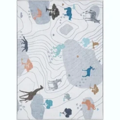 Well Woven Safari Animals Map Playmat Apollo Kids Collection Grey Area Rug -Child Home Decoration Store GUEST f028b996 68e4 4e67 b09c 39c1b6f0b33c