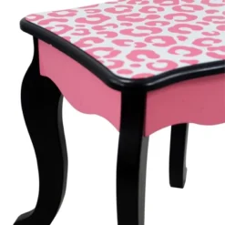 Fashion Leopard Prints Gisele Play Wooden Vanity Set Pink / Black - Teamson Kids -Child Home Decoration Store GUEST f050d564 4cd2 4618 9bbe dede3daf9263