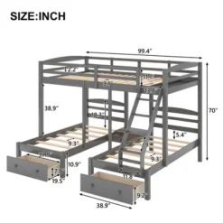 Full Over Twin & Twin Bunk Bed, Gray - ModernLuxe -Child Home Decoration Store GUEST f17a7836 1fb9 4c01 82db 42a62d1ff019