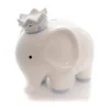 Bank White/Blue Coco Elephant Bank - One Bank 7.75 Inches - Baby Hand Painted - 3781Bl - Ceramic - Off-White