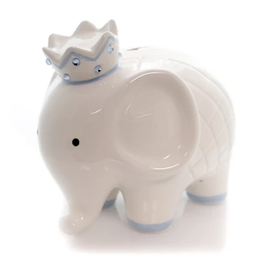 Bank White/Blue Coco Elephant Bank - One Bank 7.75 Inches - Baby Hand Painted - 3781Bl - Ceramic - Off-White 3 Bank White/Blue Coco Elephant Bank - One Bank 7.75 Inches - Baby Hand Painted - 3781Bl - Ceramic - Off-White