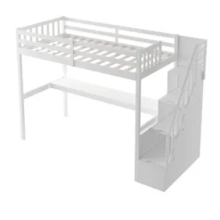 Twin Size Loft Bed With Staircase And Built-in Desk - ModernLuxe 14 Twin Size Loft Bed With Staircase And Built-in Desk - ModernLuxe -Child Home Decoration Store GUEST f3893fbb 6642 421d 8d2b d4f40dbec53d