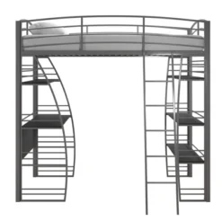 Child Home Decoration Store 51 Andy Metal Loft Bed With Integrated Desk And Shelves - Room & Joy