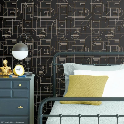 Star Wars R2D2 Geometric Peel And Stick Wallpaper Copper - RoomMates 3 Star Wars R2D2 Geometric Peel And Stick Wallpaper Copper - RoomMates