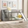 Stairway Twin Over Twin Bunk Bed With Two Drawers And Slide-ModernLuxe -Child Home Decoration Store GUEST f8683e35 a399 4132 9757 038c4f7c3ca9