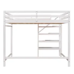 Full Size Loft Bed With Staircase And Safety Guardrails Gray/White-ModernLuxe -Child Home Decoration Store GUEST fa9cbed0 d262 4911 b8ce 409115d760fd
